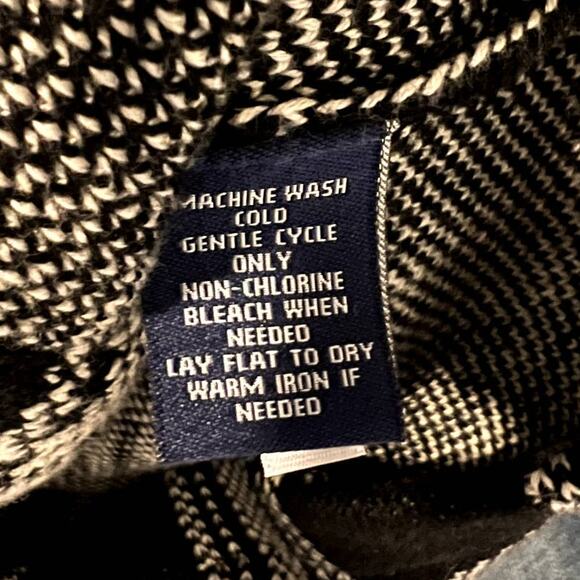 Chaps Women's Black White Plaid Cotton Full Zip Knit Long Sleeve Jacket Size XS - Picture 11 of 16